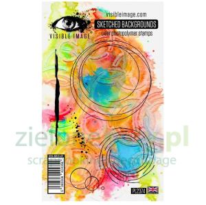 Stempel akrylowy Visible Image Sketched Backgrounds koła