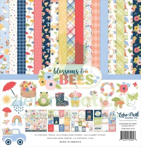 Zestaw papierów 30x30 Echo Park My Blossoms And Bees + naklejki 