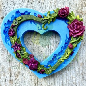 Forma foremka silikonowa Mila Project Flower Heart Frame ramka Serce z kwiatów 11cm