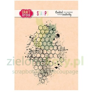 Stempel akrylowy Craft&you Design Honeycomb Plaster Miodu tło mixed media
