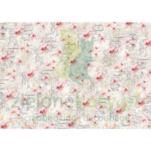 Papier bibuła Tissue Ciao Bella 69x49cm Scent of Flowers kwiaty różowe