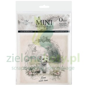 Papier ryżowy ITD decoupage 15x15 6szt psy w ramkach x