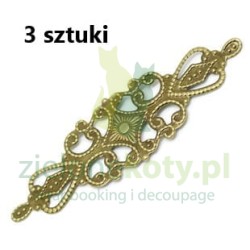 Metalowy ornament 9cm / 3szt. brąz