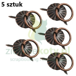 Metalowy uchwyt 2cm / 5szt brązowy