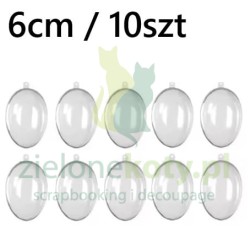 Jajko akrylowe plexi 6cm zestaw 10szt.