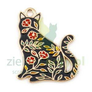 Metalowa zawieszka Kot 3cm