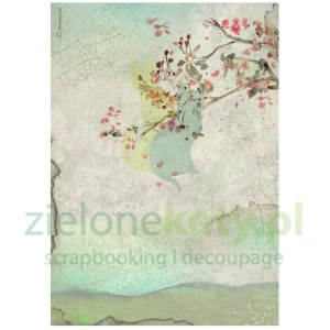 Papier ryżowy decoupage Stamperia A4 House Of Roses Branch gałązka z kwiatami x
