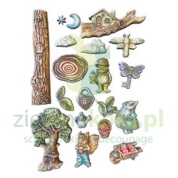 Forma  do odlewów A4 Stamperia Hidden Grove drzewa, zwierzęta