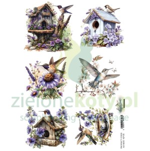 Papier ryżowy Alchemy Of Art A4 Ptaki budki