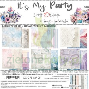 Zestaw papierów 20x20 Craft O'Clock It's My Party bazowe