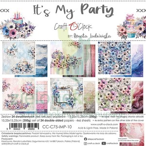 Zestaw papierów 15x15 Craft O'Clock It's My Party