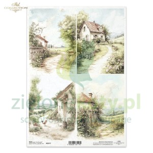 Papier ryżowy ITD decoupage A4 domy obrazki