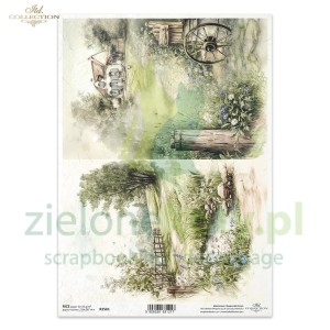 Papier ryżowy ITD decoupage A4 wieś widok obrazy