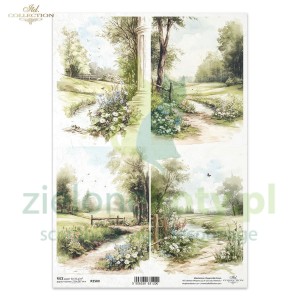 Papier ryżowy ITD decoupage A4 wieś widok obrazki