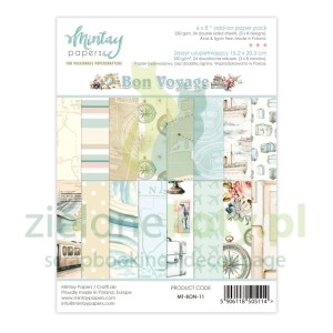 Zestaw papierów 15x20cm Mintay Bon Voyage uzupełniający