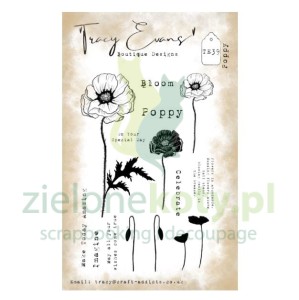 Stempel Tracy Evans Poppy maki łąka