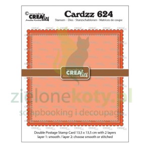 Wykrojnik Crealies  Cardzz Double Card Postage baza kartki kwadrat znaczek