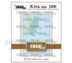Wykrojnik Crealies X-tra Atc with postage stamp border ATC znaczek pocztowy