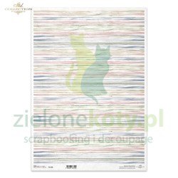 Papier ryżowy ITD Collection A3 Floral Shabby Chic pastelowe paski x