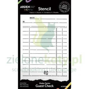 Szablon maska Arden Creative Studio 10x15 cm Guest Check tabela