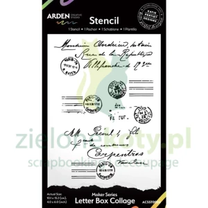 Szablon maska Arden Creative Studio 10x15 cm Letter Box Collage pieczątki, napisy