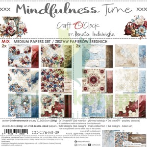 Zestaw papierów do scrapbookingu 20x20 Craft O'Clock Mindfulness Time Mix 
