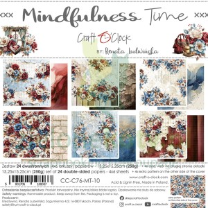 Zestaw papierów do scrapbookingu 15x15 Craft O'Clock Mindfulnesss Time