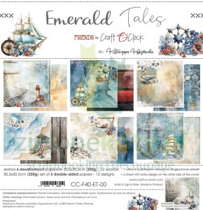Zestaw papierów do scrapbookingu 30x30 Craft O'Clock Emerald Tales