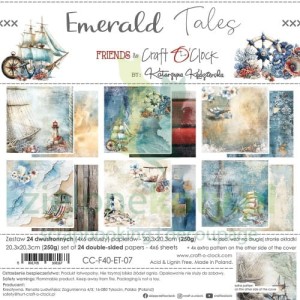 Zestaw papierów do scrapbookingu 20x20 Craft O'Clock Emerald Tales