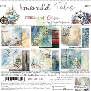 Zestaw papierów do scrapbookingu 15x15 Craft O'Clock Emerald Tales