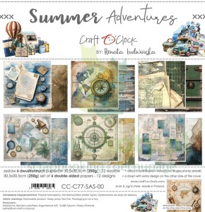 Zestaw papierów do scrapbookingu 30x30 Craft O'Clock Summer Adventures