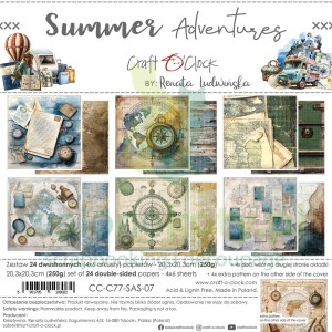 Zestaw papierów do scrapookingu 20x20 Craft O'Clock Summer Adventures
