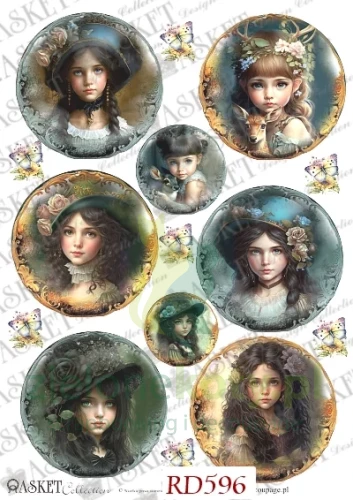 papier ryżowy RDN596 tajemnicze dziewczynki w kapeluszach.jpg