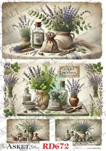 Papier ryżowy decoupage Asket A4 miękki kompozycja pachnących ziół