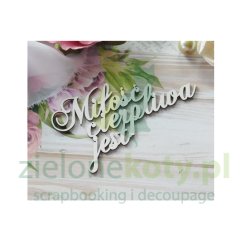 Wycinanka tekturka Kreatywna Pracownia Ślub 2025  Miłość cierpliwa jest x