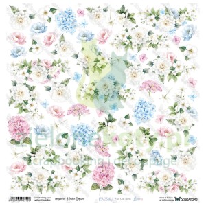 Papier do scrapbookingu 30x30 ScrapAndMe Oh, Baby Flowers kwiaty 