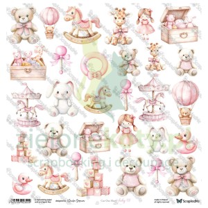 Papier do scrapbookingu 30x30 ScrapAndMe dodatki do wycinania Baby 02