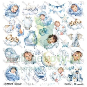 Papier do scrapbookingu 30x30 ScrapAndMe dodatki do wycinania Baby 03