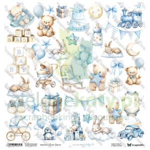 Papier do scrapbookingu 30x30 ScrapAndMe dodatki do wycinania Baby 05