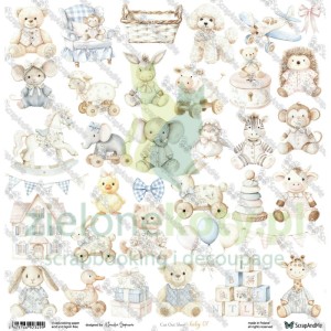 Papier do scrapbookingu 30x30 ScrapAndMe dodatki do wycinania Baby 07