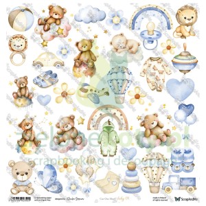Papier do scrapbookingu 30x30 ScrapAndMe dodatki do wycinania Baby 08