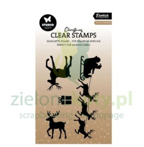 Stempel Studio Light Essentials Collection Santa and reindeer sanie, renifer