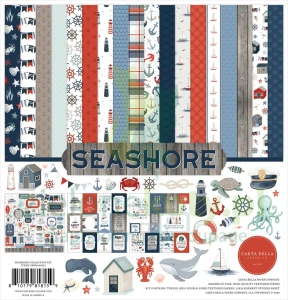 Zestaw papierów do scrapbookingu 30x30 Carta Bella Seashore + naklejki 