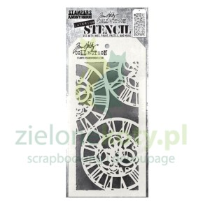 Szablon maska Stampers Anonymous Tim Holtz Clockwork zegary