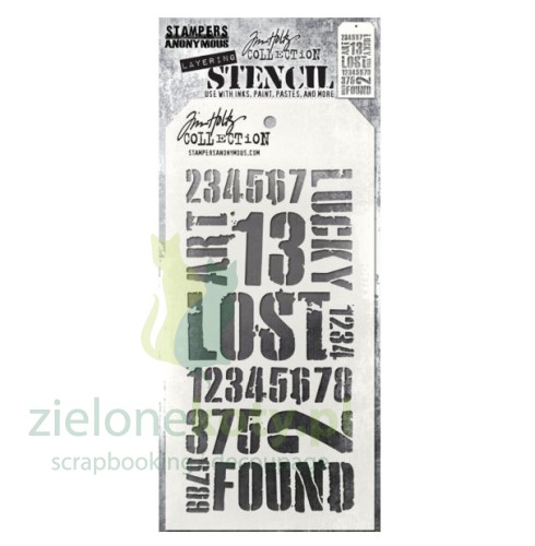 Szablon.maska.Tim.Holtz.Industrial.napisy.liczby