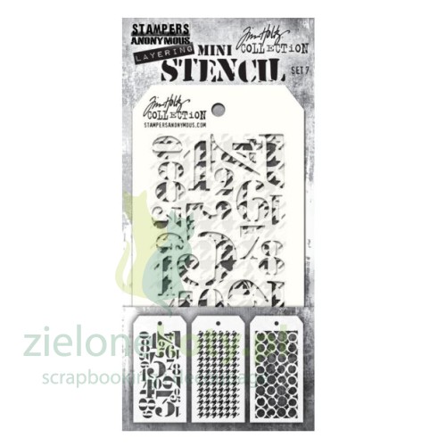 Szablon-maska-Stampers-Tim Holtz-Set-Cyfry-pepitka-kółka