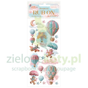 Transfer Rub-On Stamperia 10x21cm Candy Christmas balony