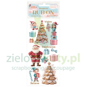 Transfer Rub-On Stamperia 10x21cm Candy Christmas Mikołaj