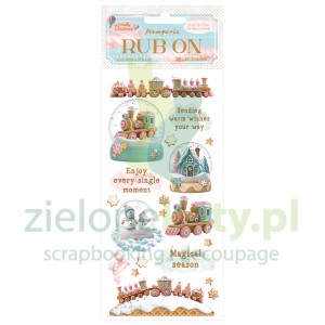 Transfer Rub-On Stamperia 10x21cm Candy Christmas Śnieżne Kule