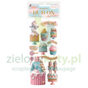 Transfer Rub-On Stamperia 10x21cm Candy Christmas Ciastka